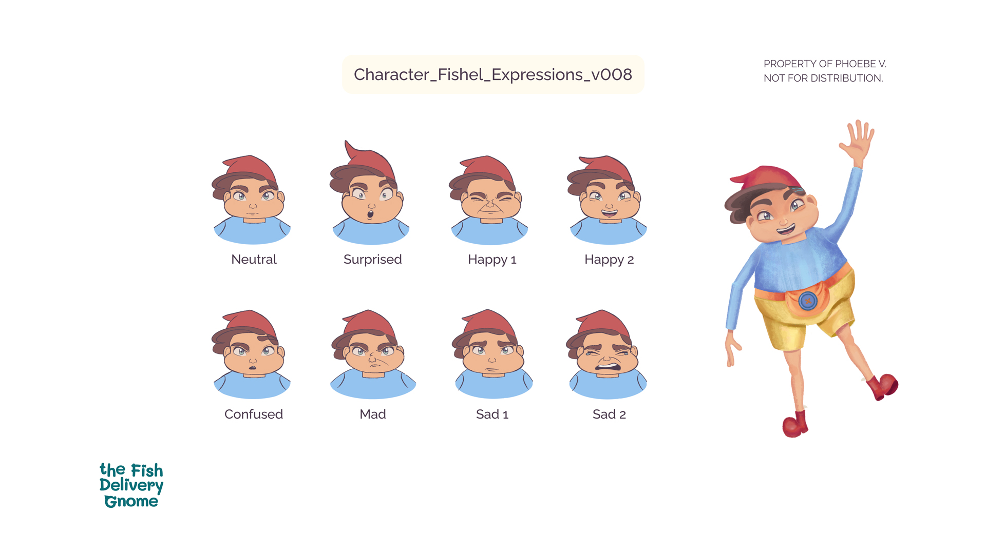 Character expressions of Fishel for a 3D animated movie, 