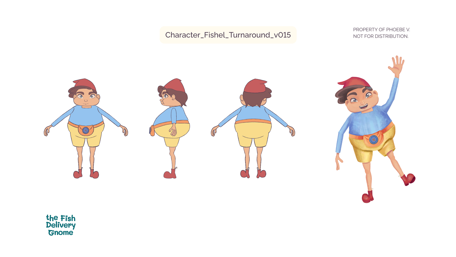 Character turnaround of Fishel for a 3D animated movie, 