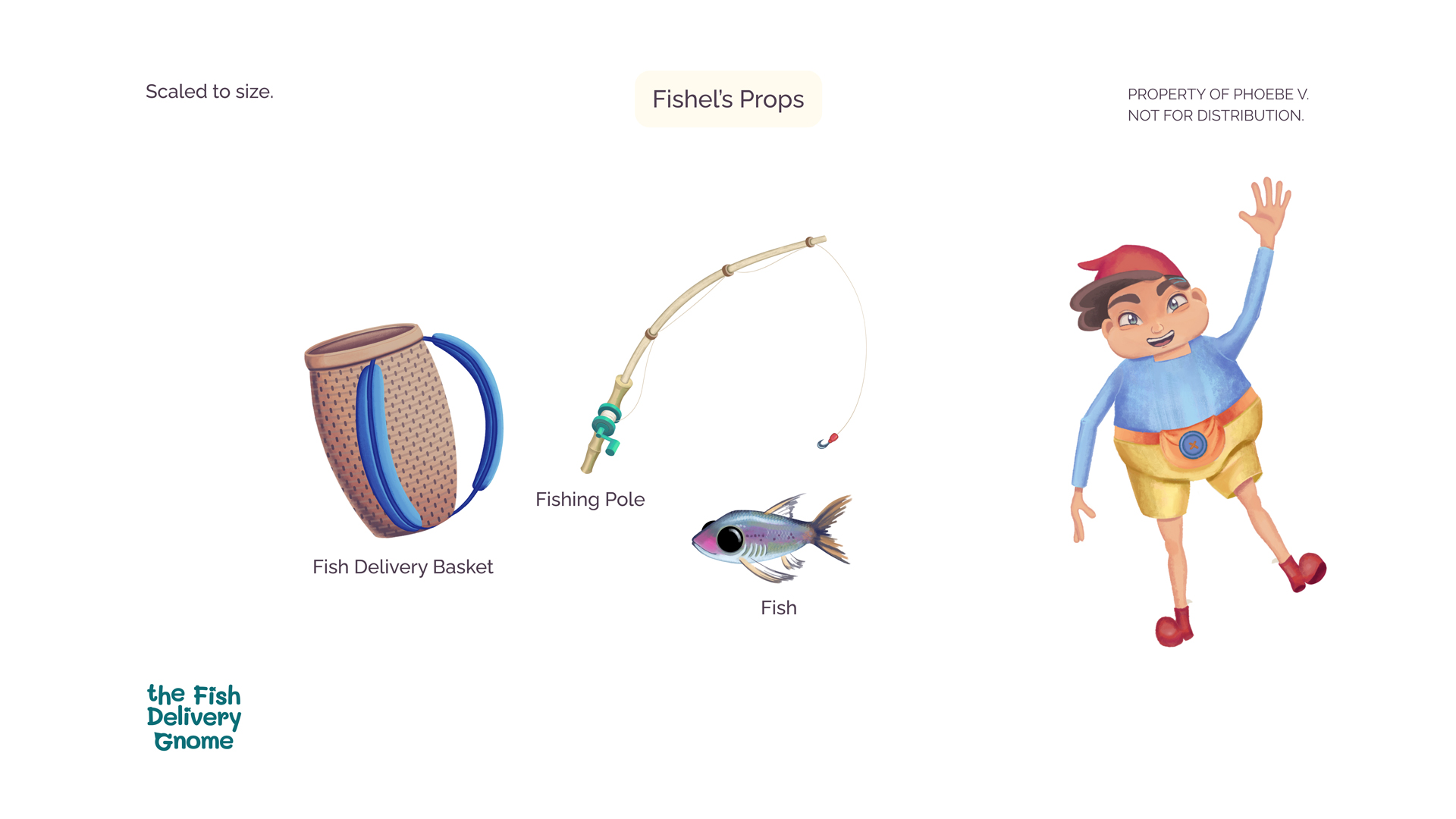 Fishel's prop designs for a 3D animated movie, 